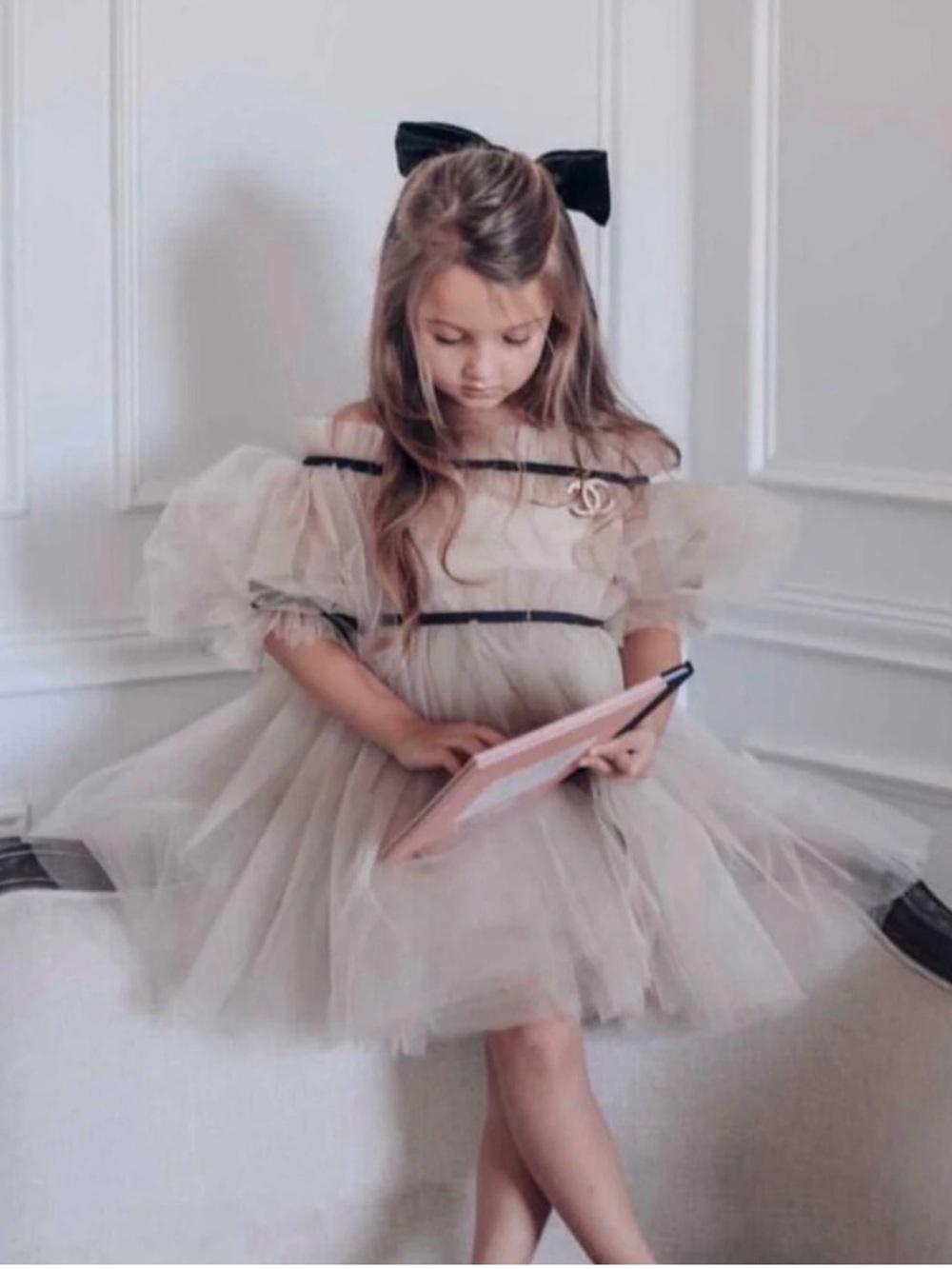 Petite Maison Kids Coco-Caramel Tulle Dress size 3 years